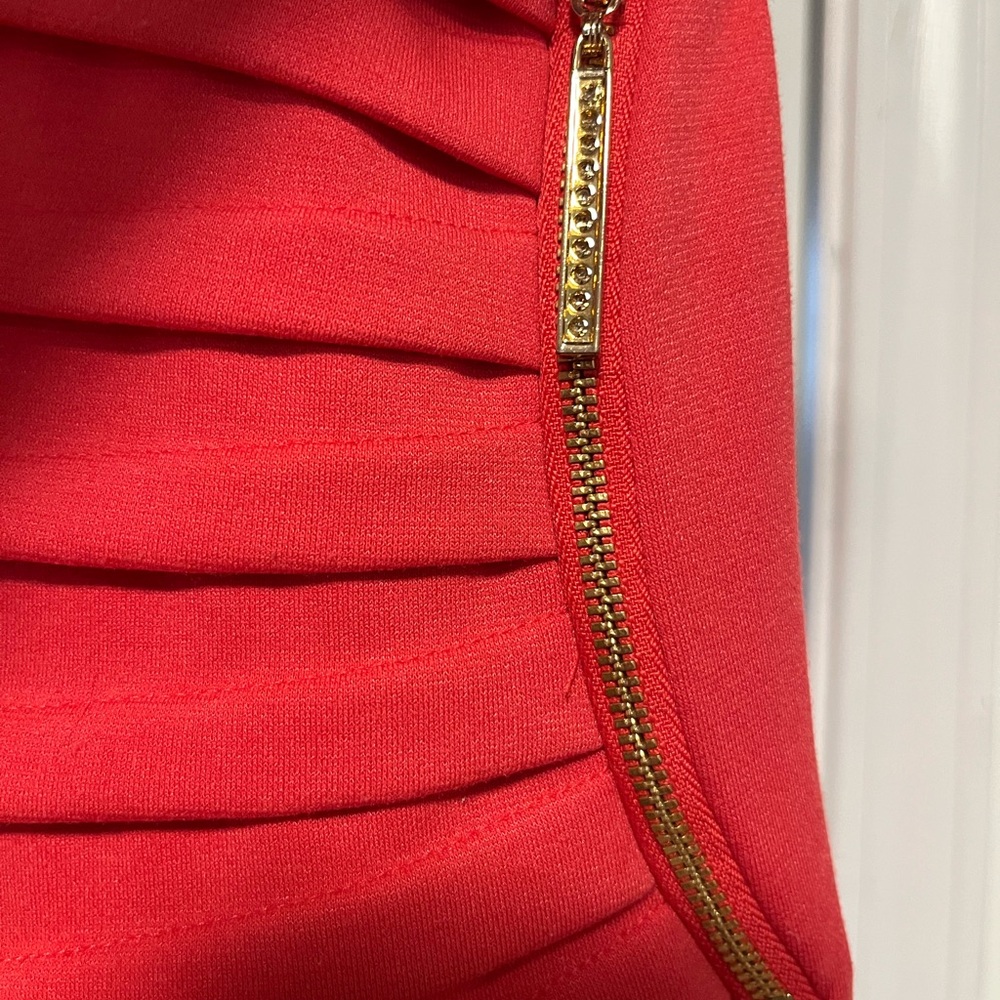 Ivanka Trump coral Midi Dress with Pleated Detail - Picture 3 of 5